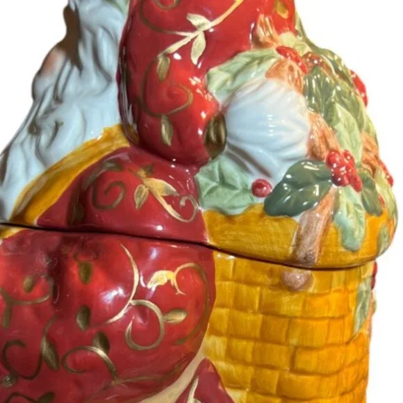 HALLMARK Santa Ceramic Cookie Jar Gorgeous Vivid Colors Limited Edition 12" Tall